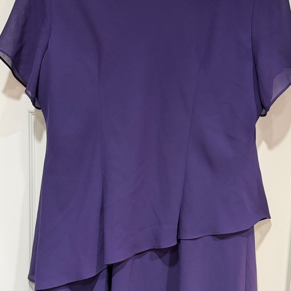 Karin Stevens Women's Petite Elegant Purple Dress - Picture 10 of 11